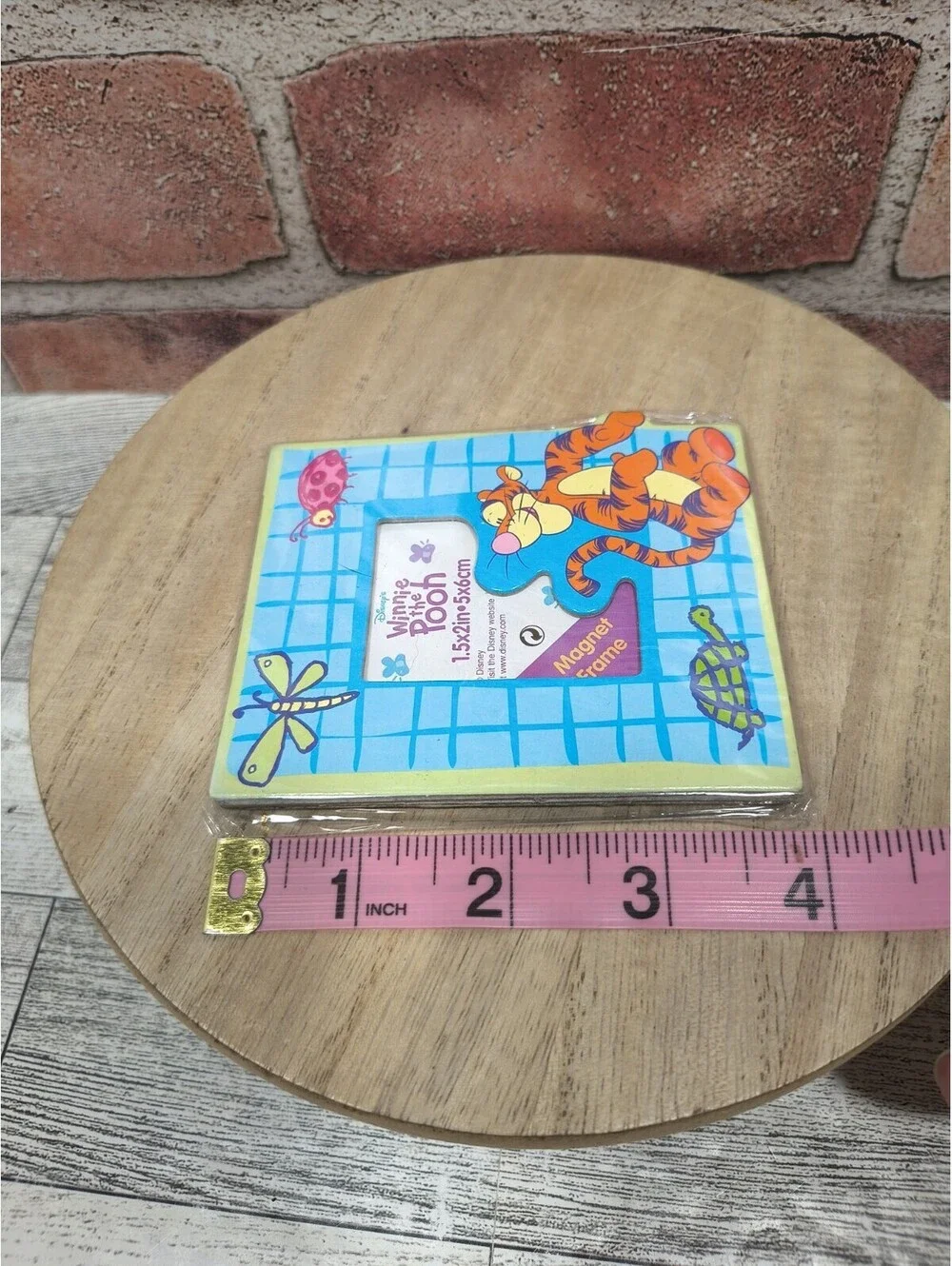 2001 Tigger Disney Winnie The Pooh Refrigerator Magnet Frame Butterfly Bugs Vtg